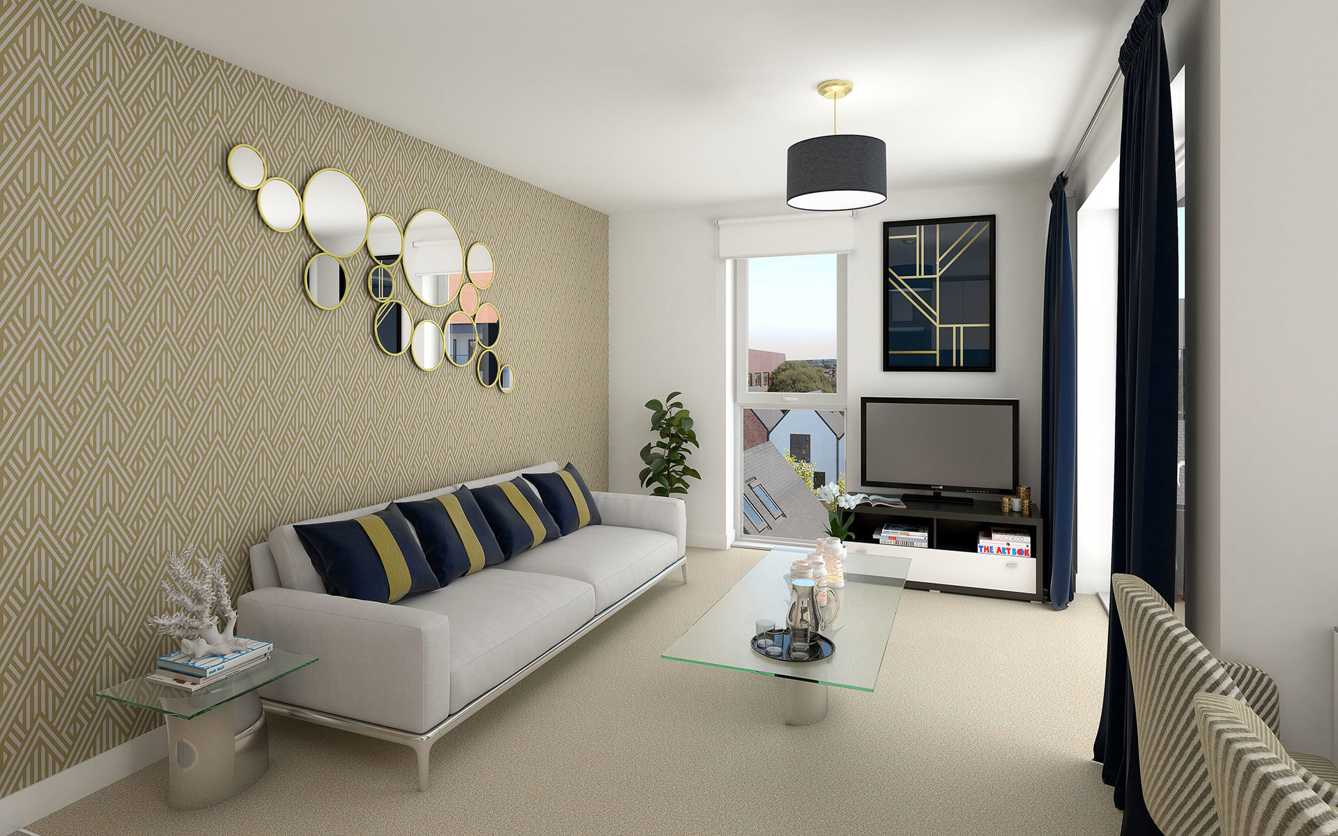 Arden Quarter Claverdon Apartment Living Room CGI (2)